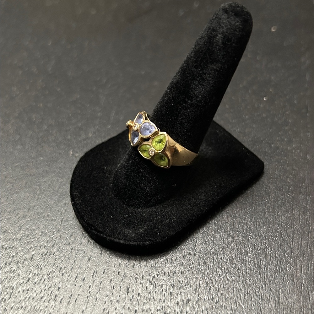 Chic 14k Gold and Multicolor Women's Ring, 4.3 grams
